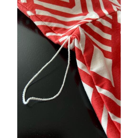 DRESSBARN Red/White Geometric Pattern Sleeveless Cotton Dress sz 6 - Picture 9 of 15